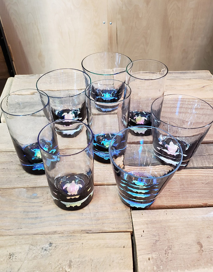 Creative Hand-Carved Glass Tumbler Cup, Set of 4